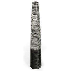 HomeRoots 47" Black Ombre Tapered Ceramic Floor Vase - Modern Rustic Accent for Home Decor & Flower Display 576742