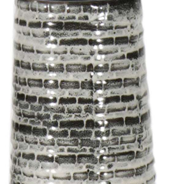 HomeRoots 47" Black Ombre Tapered Ceramic Floor Vase - Modern Rustic Accent for Home Decor & Flower Display 576742
