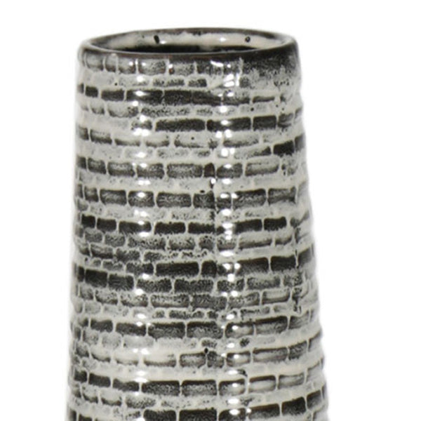 HomeRoots 47" Black Ombre Tapered Ceramic Floor Vase - Modern Rustic Accent for Home Decor & Flower Display 576742