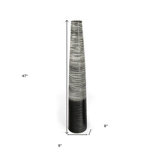HomeRoots 47" Black Ombre Tapered Ceramic Floor Vase - Modern Rustic Accent for Home Decor & Flower Display 576742