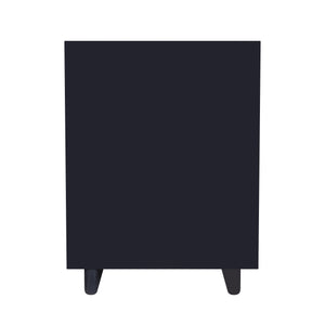 Butler Specialty Halmstad Elegant Wood Panel Nightstand With 3 Drawers For Stylish Bedroom Storage Solutions Black Mdf,Mindi Wood And Mindi Veneers 5767432-butler