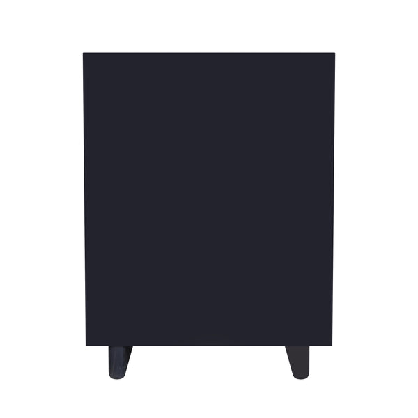 Butler Specialty Halmstad Elegant Wood Panel Nightstand With 3 Drawers For Stylish Bedroom Storage Solutions Black Mdf,Mindi Wood And Mindi Veneers 5767432-butler