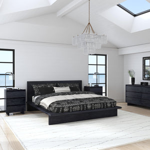 Butler Specialty Halmstad Elegant Wood Panel Nightstand With 3 Drawers For Stylish Bedroom Storage Solutions Black Mdf,Mindi Wood And Mindi Veneers 5767432-butler