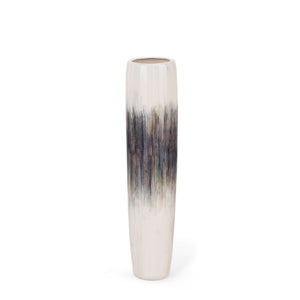 HomeRoots 39" Coastal-Inspired Tapered Ceramic Floor Vase with Abstract Glaze for Modern Home Decor 576743