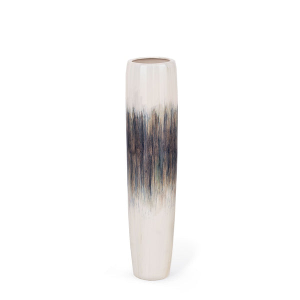 HomeRoots 39" Coastal-Inspired Tapered Ceramic Floor Vase with Abstract Glaze for Modern Home Decor 576743