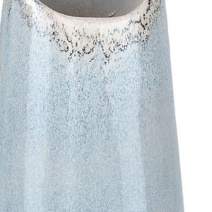 HomeRoots 40" Blue Ombre Ceramic Floor Vase - Coastal Home Accent for Chic Interiors & Floral Displays 576745