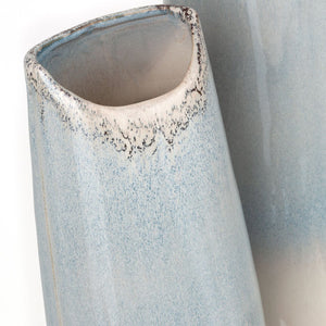 HomeRoots 47" Blue Ombre Ceramic Floor Vase - Coastal Decor for Fresh Flowers, Dried Botanicals & Unique Styling 576746