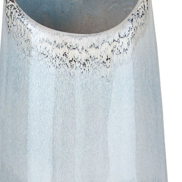 HomeRoots 47" Blue Ombre Ceramic Floor Vase - Coastal Decor for Fresh Flowers, Dried Botanicals & Unique Styling 576746