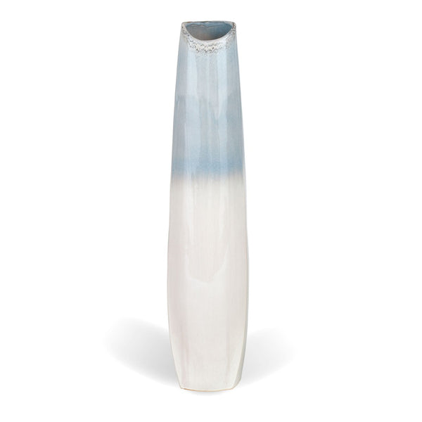 HomeRoots 47" Blue Ombre Ceramic Floor Vase - Coastal Decor for Fresh Flowers, Dried Botanicals & Unique Styling 576746