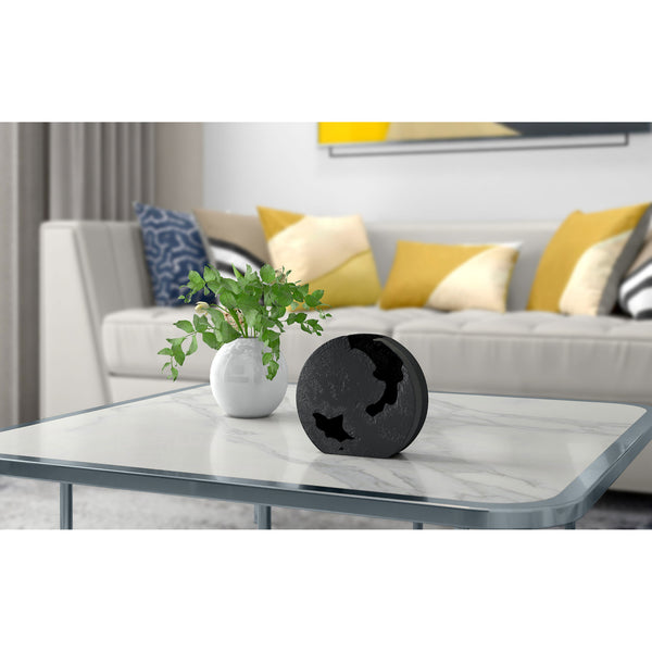 Homeroots 8" Black Hammered Round Aluminum Table Vase - Stylish Centerpiece For Modern Home Decor & Accent  Aluminum 576747