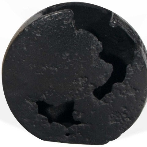 Homeroots 8" Black Hammered Round Aluminum Table Vase - Stylish Centerpiece For Modern Home Decor & Accent  Aluminum 576747