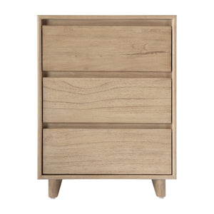 Butler Specialty Halmstad Elegant Wood Panel Nightstand With 3 Drawers For Stylish Bedroom Storage Solutions Light Brown Mdf,Mindi Wood And Mindi Veneers 5767488-butler