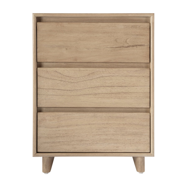 Butler Specialty Halmstad Elegant Wood Panel Nightstand With 3 Drawers For Stylish Bedroom Storage Solutions Light Brown Mdf,Mindi Wood And Mindi Veneers 5767488-butler