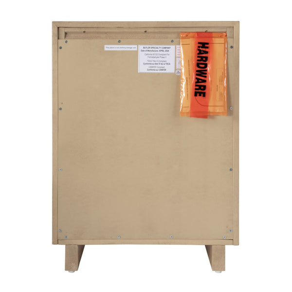 Butler Specialty Halmstad Elegant Wood Panel Nightstand With 3 Drawers For Stylish Bedroom Storage Solutions Light Brown Mdf,Mindi Wood And Mindi Veneers 5767488-butler