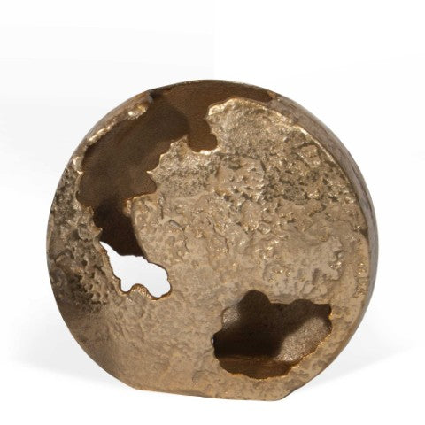 Homeroots 12" Gold Hammered Round Aluminum Table Vase - Elegant Home Decor Accent For Floral Arrangements  Aluminum 576748