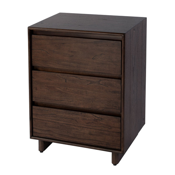 Butler Specialty Butler Halmstad 22" Rectangular Wood Nightstand With 3 Drawers – Scandinavian Minimalist Design Brown Mdf,Mindi Wood And Mindi Veneers 5767497-butler