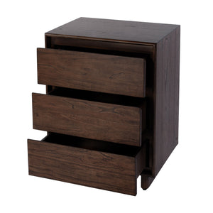Butler Specialty Butler Halmstad 22" Rectangular Wood Nightstand With 3 Drawers – Scandinavian Minimalist Design Brown Mdf,Mindi Wood And Mindi Veneers 5767497-butler