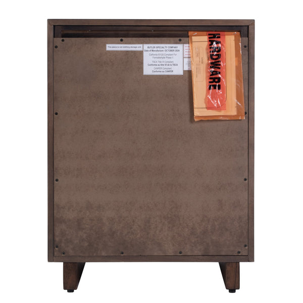 Butler Specialty Butler Halmstad 22" Rectangular Wood Nightstand With 3 Drawers – Scandinavian Minimalist Design Brown Mdf,Mindi Wood And Mindi Veneers 5767497-butler