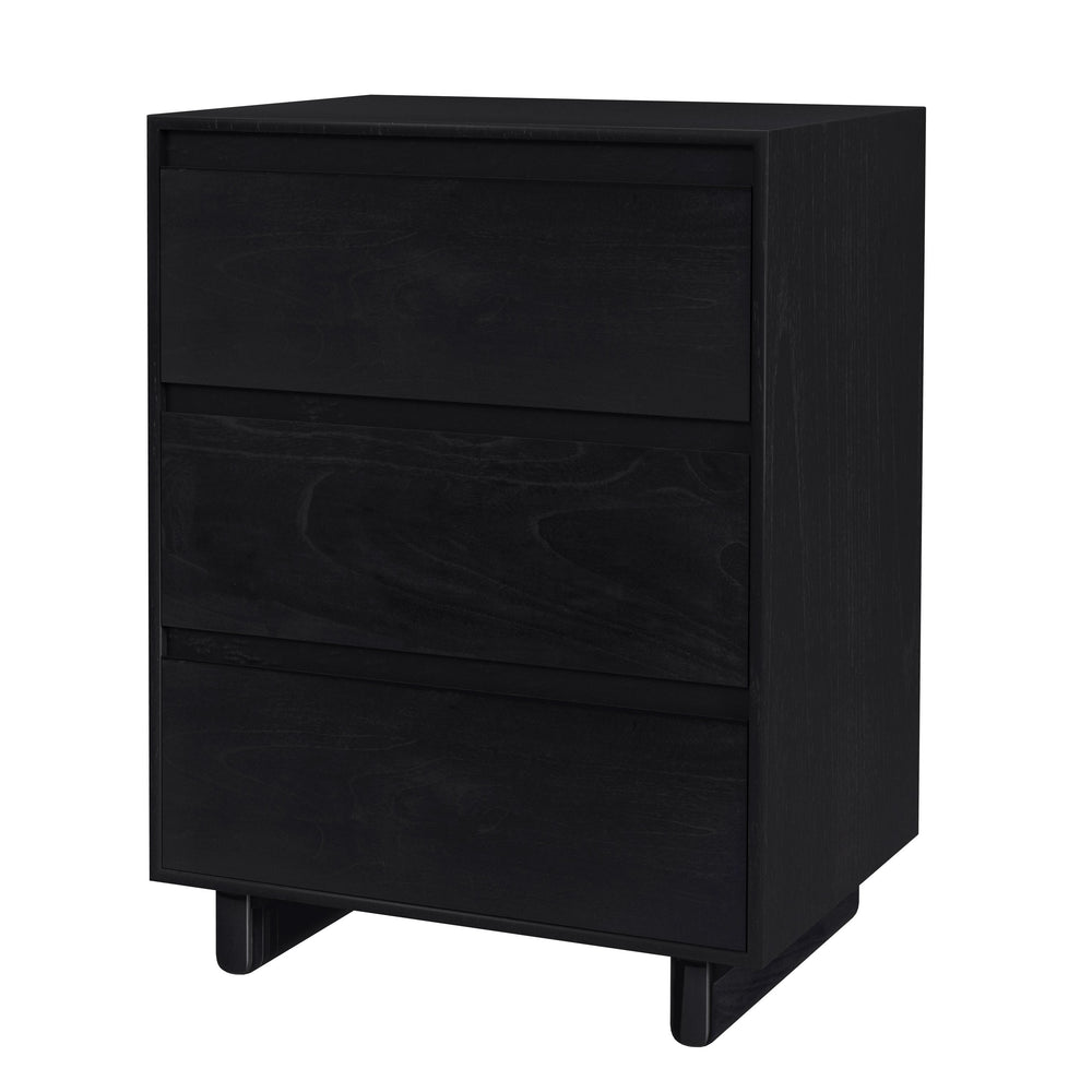 Butler Specialty Butler Halmstad 22” W Stylish Black Wood Nightstand With 3 Easy-pull Drawers For Minimalist Storage Black Mdf,Mindi Wood And Mindi Veneers 5767498-butler
