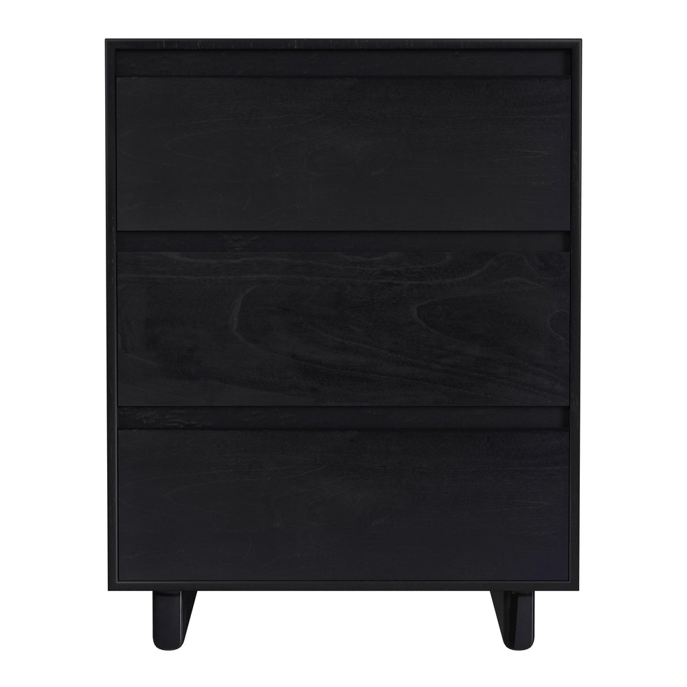 Butler Specialty Butler Halmstad 22” W Stylish Black Wood Nightstand With 3 Easy-pull Drawers For Minimalist Storage Black Mdf,Mindi Wood And Mindi Veneers 5767498-butler
