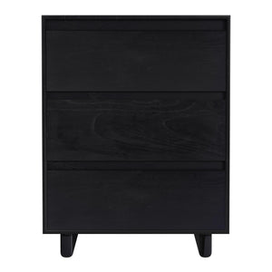 Butler Specialty Butler Halmstad 22” W Stylish Black Wood Nightstand With 3 Easy-pull Drawers For Minimalist Storage Black Mdf,Mindi Wood And Mindi Veneers 5767498-butler