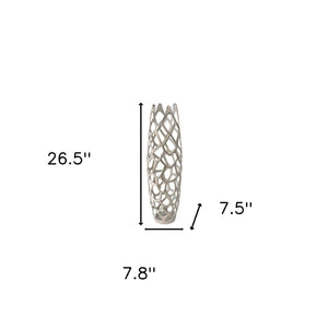 Homeroots 27" Cylinder Aluminum Floor Vase - Sleek, Modern Home Accent For Floral Arrangements & Decor  Aluminum 576749