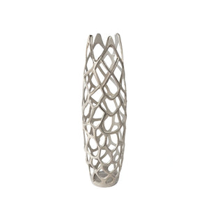 HomeRoots 27" Sleek Aluminum Cylinder Floor Vase – Modern Minimalist Decor for Elegant Floral Arrangements 576749
