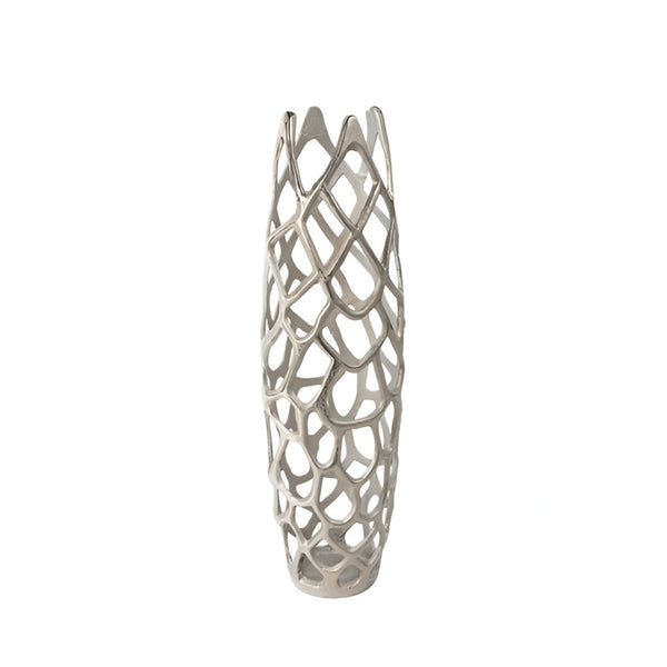 HomeRoots 27" Sleek Aluminum Cylinder Floor Vase – Modern Minimalist Decor for Elegant Floral Arrangements 576749
