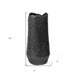 Homeroots 14" Gray Hammered Cylinder Aluminum Table Vase - Modern Decor Accent For Stunning Home Interiors  Aluminum 576752