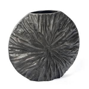 Homeroots 10" Gray Abstract Aluminum Table Vase – Modern Design For Chic Home Decor & Floral Arrangements  Aluminum 576755