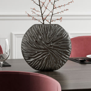 Homeroots 10" Gray Abstract Aluminum Table Vase – Modern Design For Chic Home Decor & Floral Arrangements  Aluminum 576755