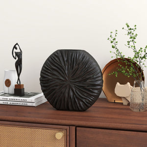 Homeroots 10" Gray Abstract Aluminum Table Vase – Modern Design For Chic Home Decor & Floral Arrangements  Aluminum 576755