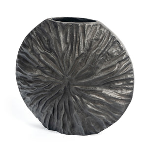 Homeroots 10" Gray Abstract Aluminum Table Vase – Modern Design For Chic Home Decor & Floral Arrangements  Aluminum 576755