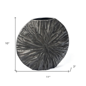 Homeroots 10" Gray Abstract Aluminum Table Vase – Modern Design For Chic Home Decor & Floral Arrangements  Aluminum 576755