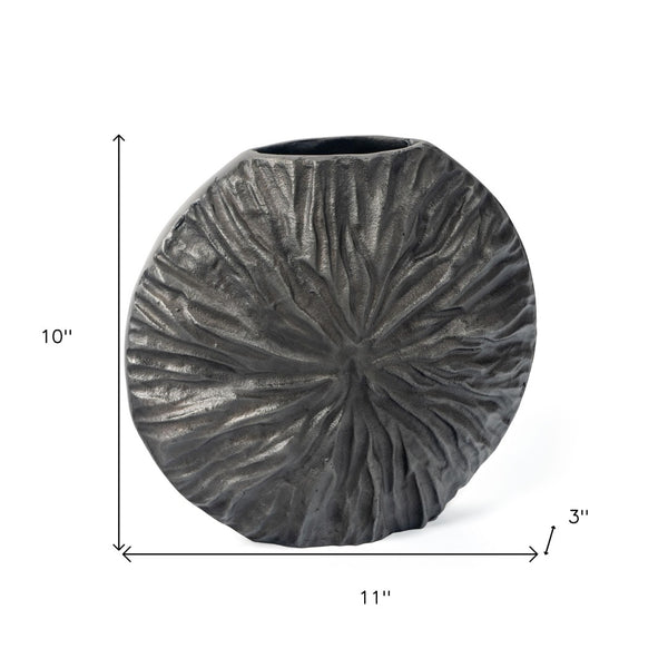 Homeroots 10" Gray Abstract Aluminum Table Vase – Modern Design For Chic Home Decor & Floral Arrangements  Aluminum 576755