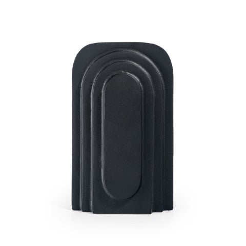 Homeroots 12" Black Geometric Aluminum Table Vase - Modern Home Decor Centerpiece For Flowers & Art Display  Aluminum 576759