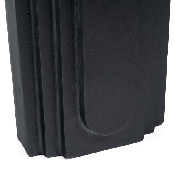 Homeroots 12" Black Geometric Aluminum Table Vase - Modern Home Decor Centerpiece For Flowers & Art Display  Aluminum 576759