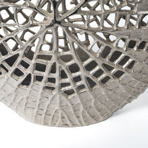 Homeroots 14" Silver Pierced Aluminum Table Vase - Modern Abstract Design For Chic Home Decor & Floral Arrangements  Aluminum 576760