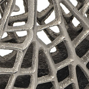 Homeroots 14" Silver Pierced Aluminum Table Vase - Modern Abstract Design For Chic Home Decor & Floral Arrangements  Aluminum 576760