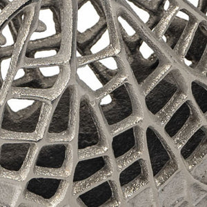 Homeroots 14" Silver Pierced Aluminum Table Vase - Modern Abstract Design For Chic Home Decor & Floral Arrangements  Aluminum 576760