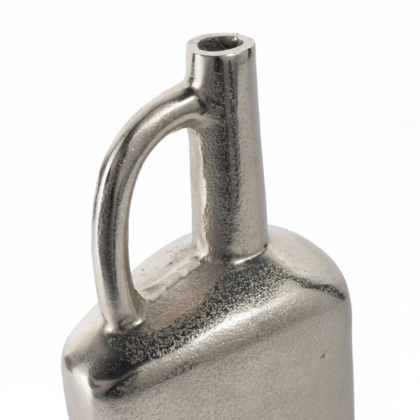 Homeroots 14" Silver Aluminum Jug Table Vase - Elegant Distressed Design For Stylish Home Decor & Centerpiece  Aluminum 576763