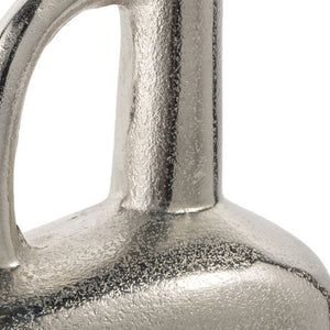Homeroots 14" Silver Aluminum Jug Table Vase - Elegant Distressed Design For Stylish Home Decor & Centerpiece  Aluminum 576763
