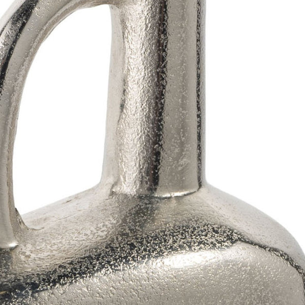 Homeroots 14" Silver Aluminum Jug Table Vase - Elegant Distressed Design For Stylish Home Decor & Centerpiece  Aluminum 576763