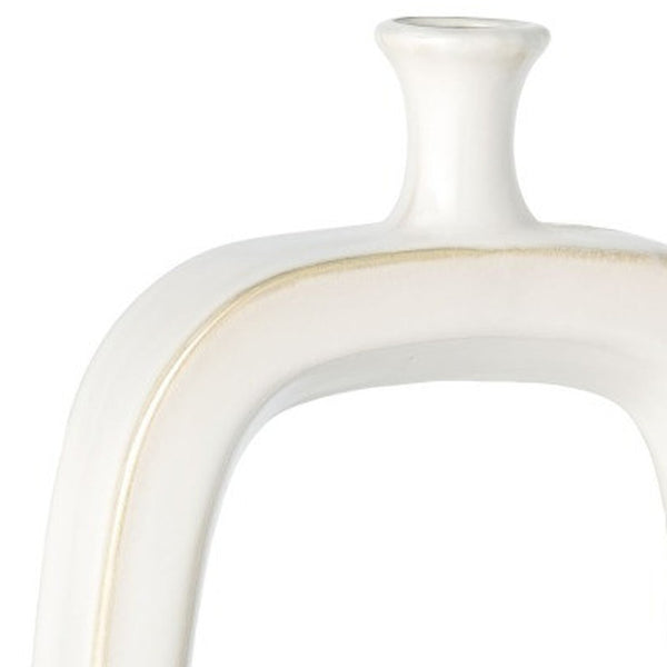 Homeroots 18" Aqua And White Ombre Ceramic Table Vase - Elegant Modern Accent For Home Decor & Flowers  Ceramic 576765