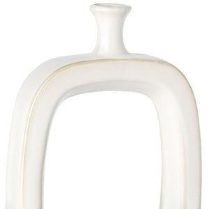 Homeroots 18" Aqua And White Ombre Ceramic Table Vase - Elegant Modern Accent For Home Decor & Flowers  Ceramic 576765