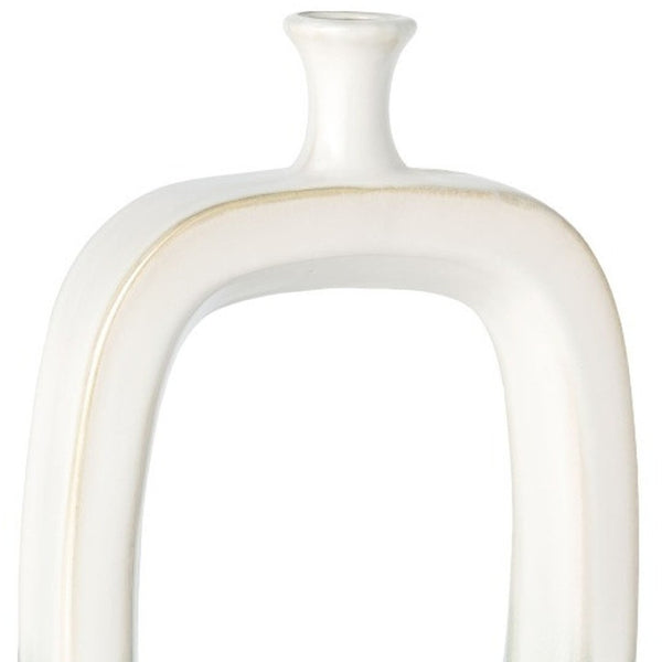 Homeroots 18" Aqua And White Ombre Ceramic Table Vase - Elegant Modern Accent For Home Decor & Flowers  Ceramic 576765