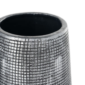 HomeRoots 49" Silver Ceramic Cylinder Floor Vase - Modern Home Decor Accent for Elegant Floral Arrangements 576770