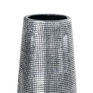 HomeRoots 49" Silver Ceramic Cylinder Floor Vase - Modern Home Decor Accent for Elegant Floral Arrangements 576770