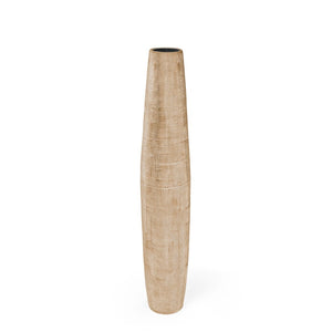 HomeRoots 40" Gold Geometric Cylinder Ceramic Floor Vase - Modern Rustic Decor for Stylish Interiors & Gifts 576771