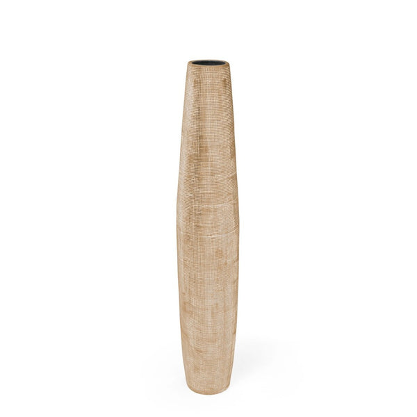 HomeRoots 40" Gold Geometric Cylinder Ceramic Floor Vase - Modern Rustic Decor for Stylish Interiors & Gifts 576771
